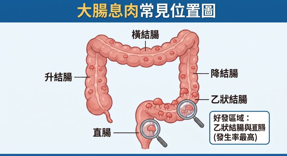 大腸息肉常見位置